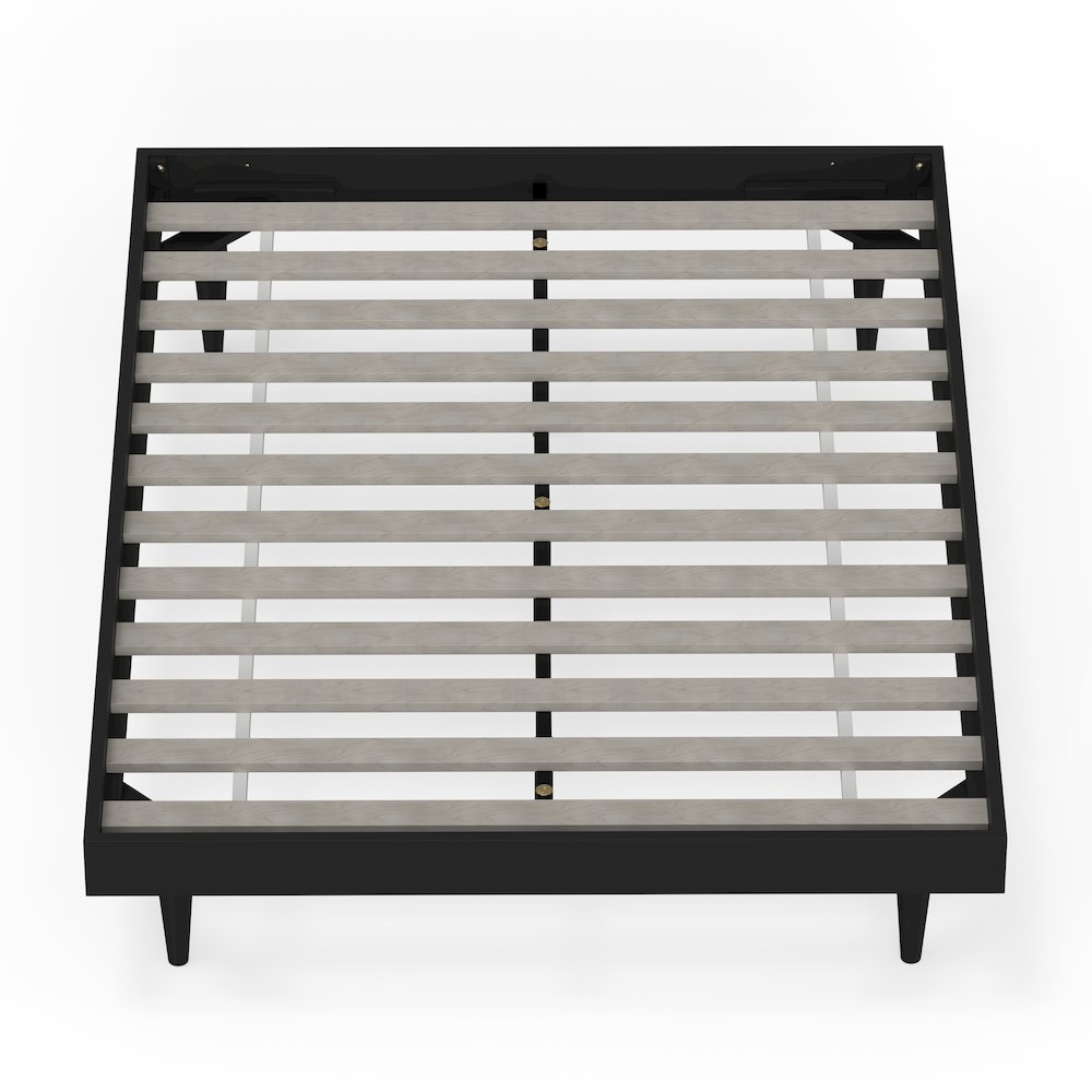Sachse Full Solid Wood Platform Bed Frame Black
