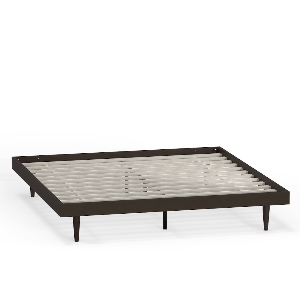 Sachse King Solid Wood Platform Bed Frame Walnut