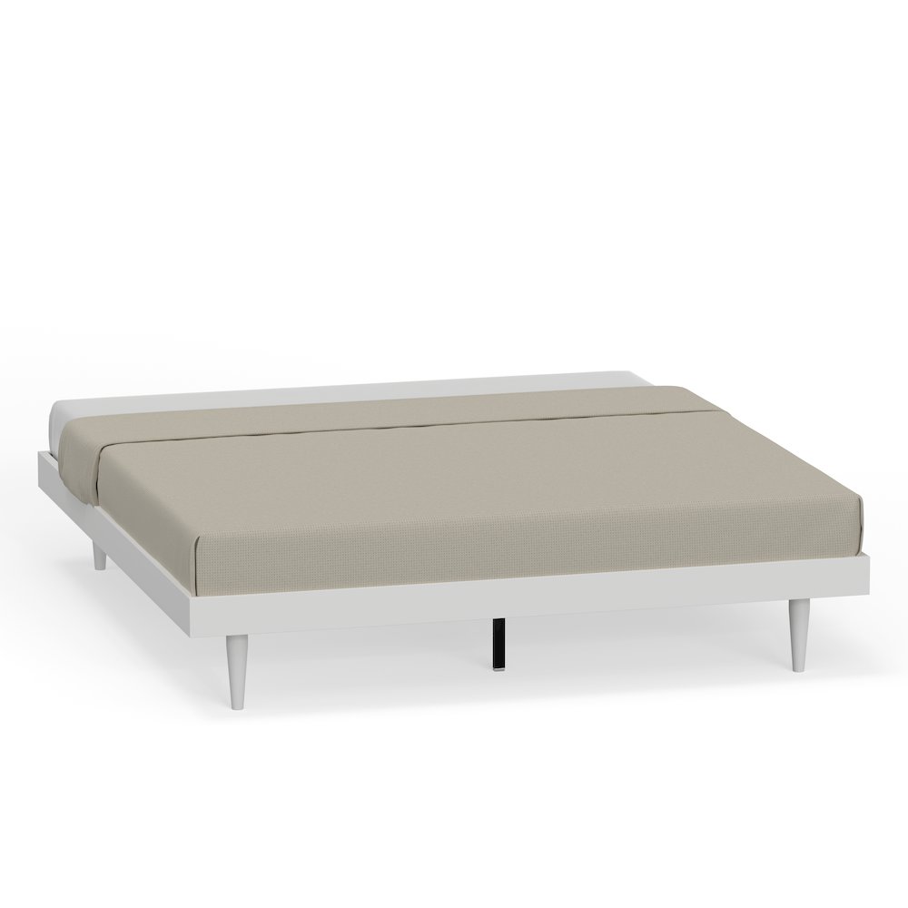 Sachse King Solid Wood Platform Bed Frame White