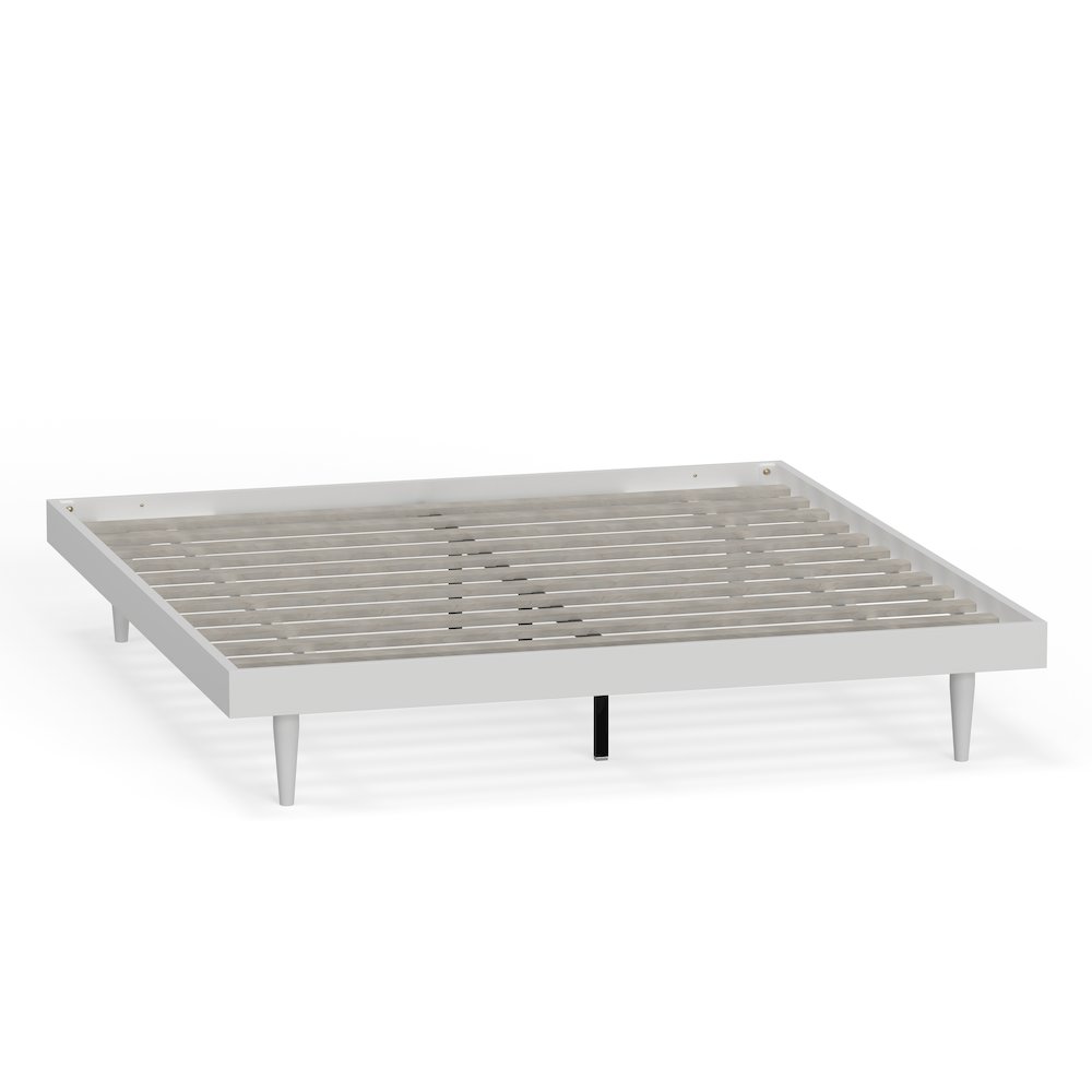 Sachse King Solid Wood Platform Bed Frame White