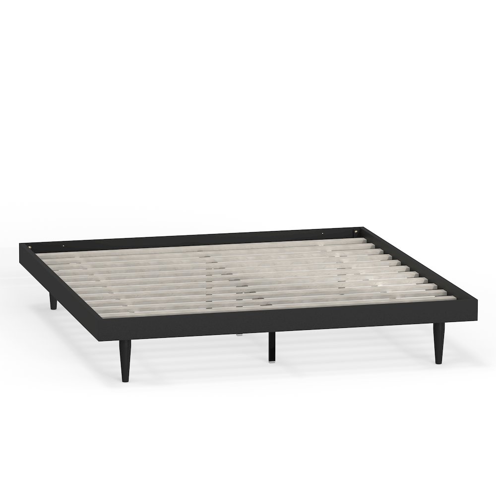 Sachse King Solid Wood Platform Bed Frame Black