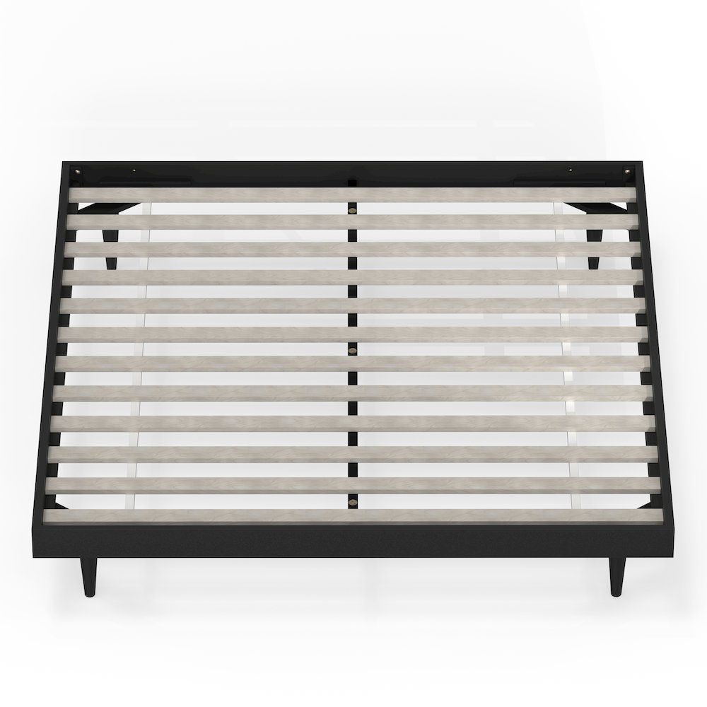 Sachse King Solid Wood Platform Bed Frame Black
