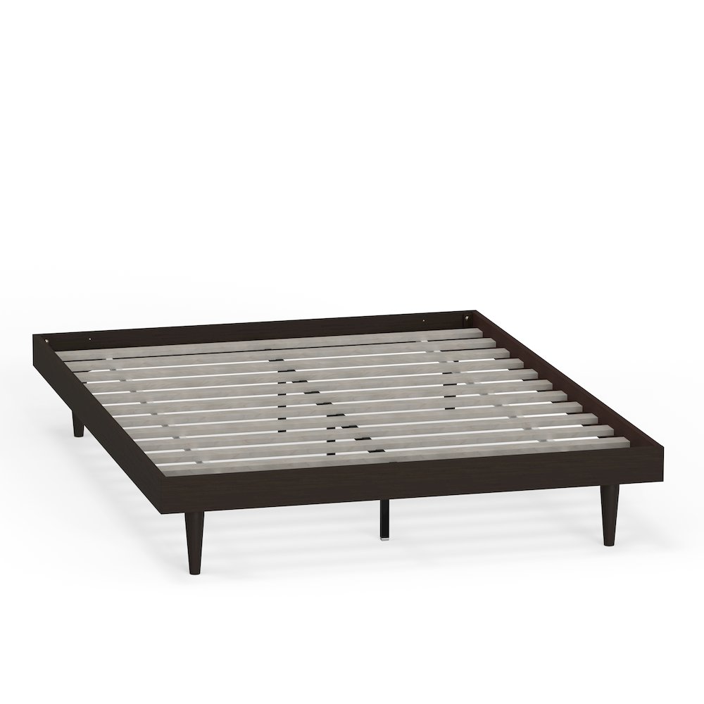Sachse Queen Solid Wood Platform Bed Frame Walnut