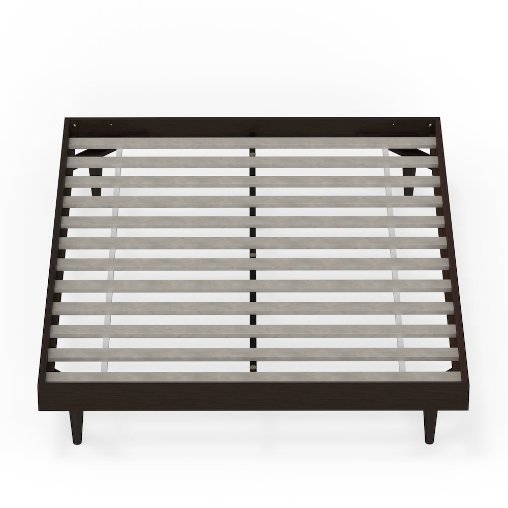 Sachse Queen Solid Wood Platform Bed Frame Walnut