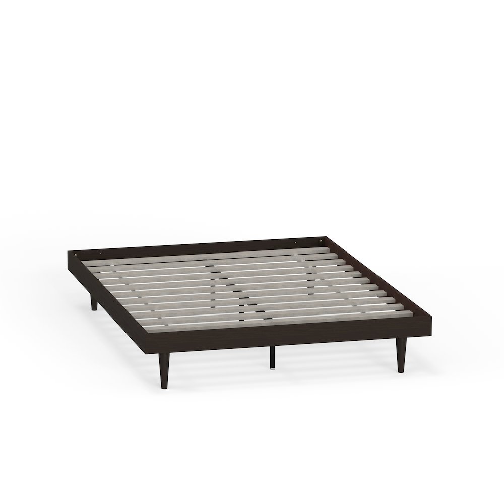 Sachse Queen Solid Wood Platform Bed Frame Walnut