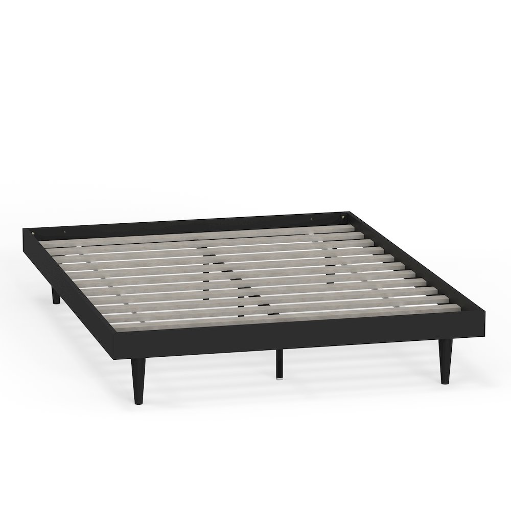Sachse Queen Solid Wood Platform Bed Frame Black