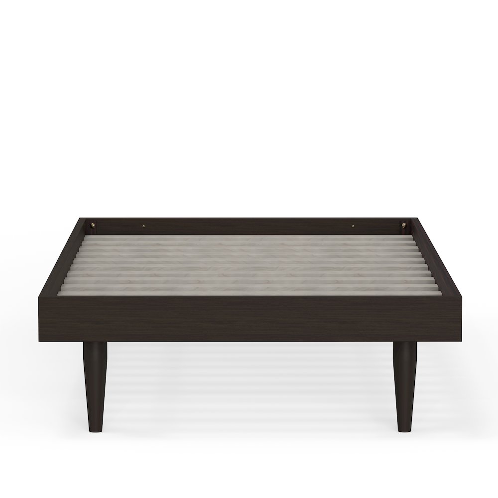 Sachse Twin Solid Wood Platform Bed Frame Walnut