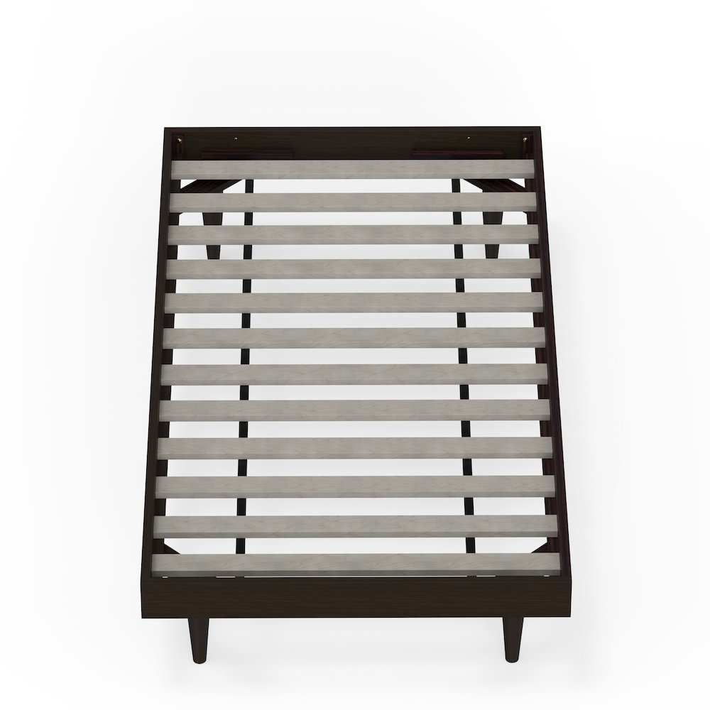 Sachse Twin Solid Wood Platform Bed Frame Walnut