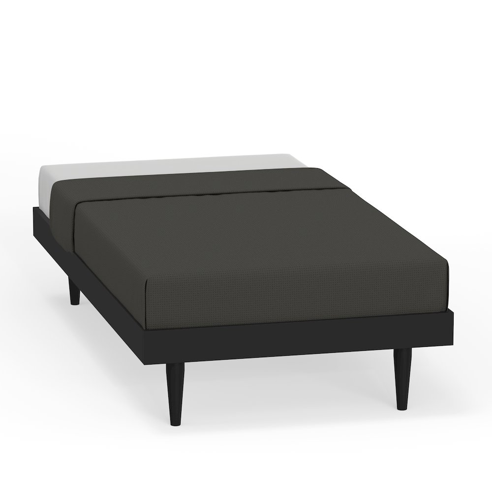 Sachse Twin Solid Wood Platform Bed Frame Black