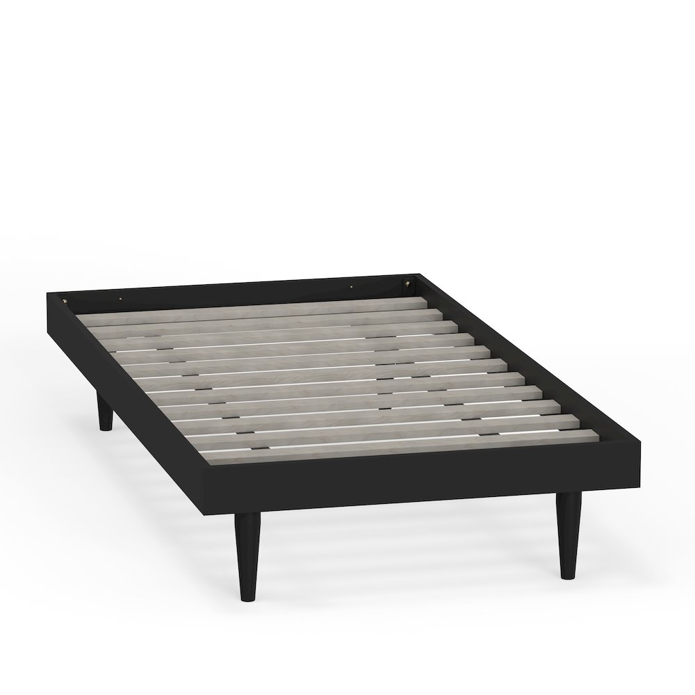 Sachse Twin Solid Wood Platform Bed Frame Black