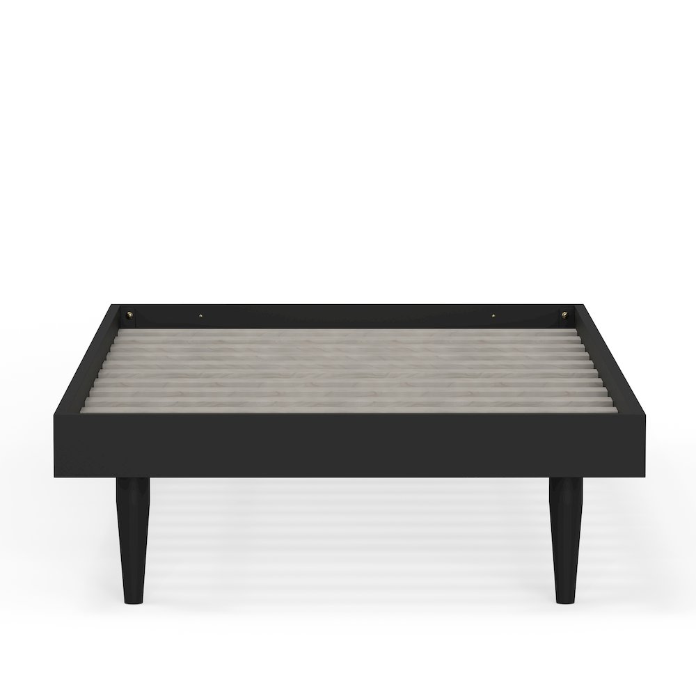 Sachse Twin Solid Wood Platform Bed Frame Black