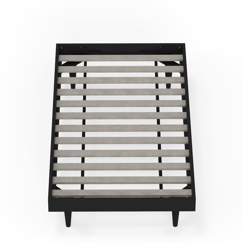 Sachse Twin Solid Wood Platform Bed Frame Black