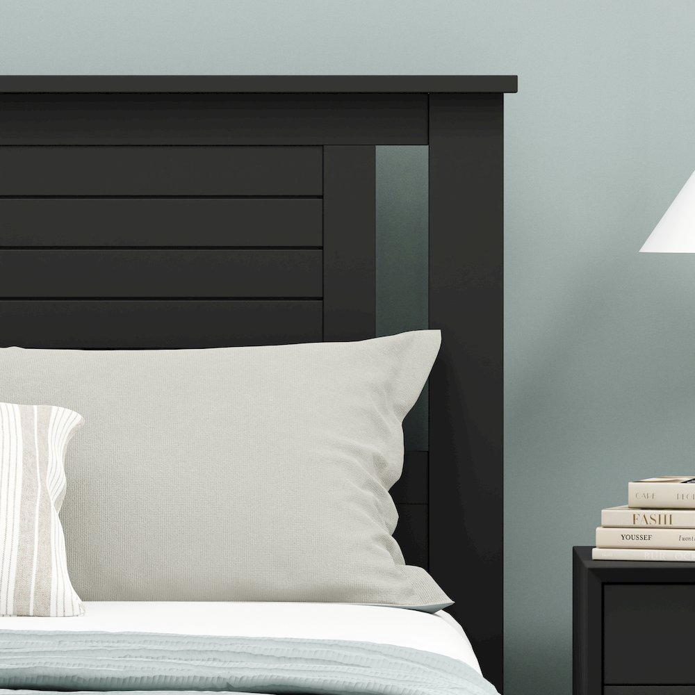 Amilly Solid Wood Queen Headboard with Horizontal Scoring