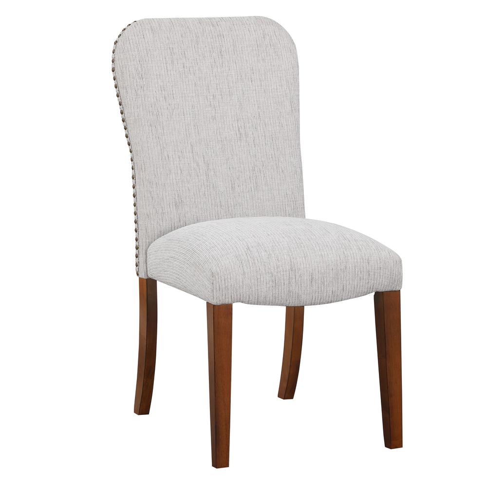 Salina Sea Oat Dining Chair in Performance Fabric with Nail Heads – set of 2
