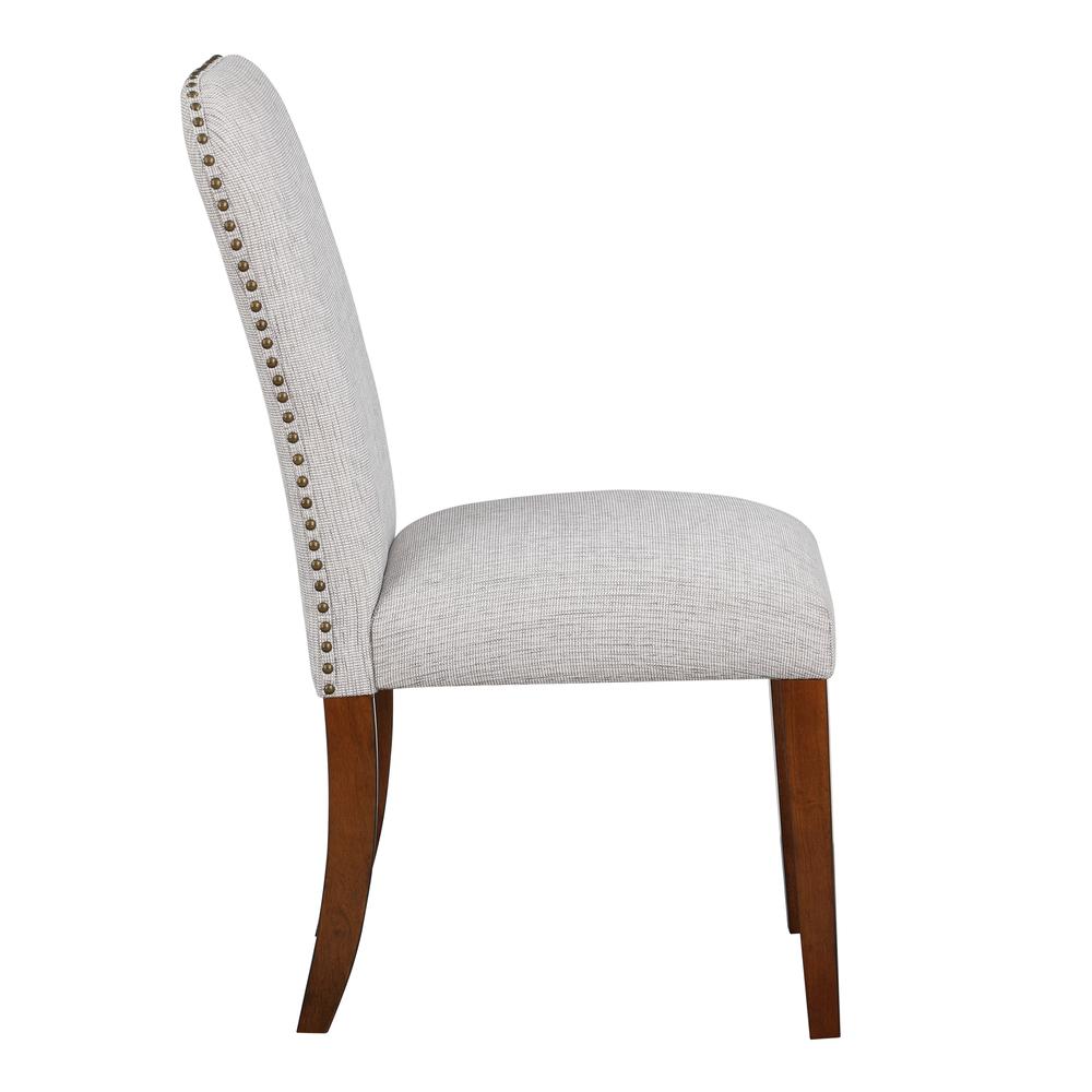 Salina Sea Oat Dining Chair in Performance Fabric with Nail Heads – set of 2