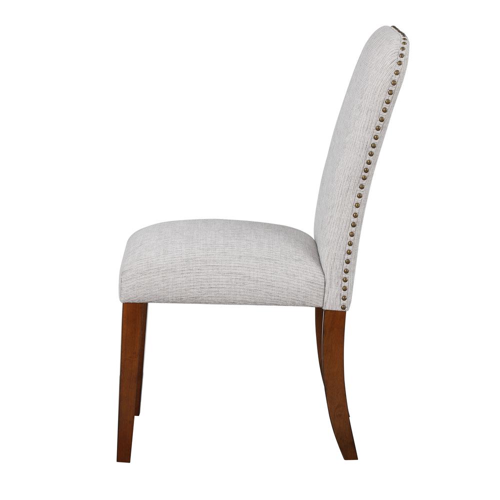 Salina Sea Oat Dining Chair in Performance Fabric with Nail Heads – set of 2