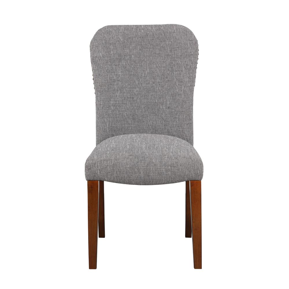 Salina Ashen Grey Dining Chair in Performance Fabric with Nail Heads – set of 2