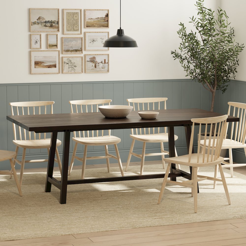 Josie 84″ Walnut Farmhouse Dining Table – Walnut