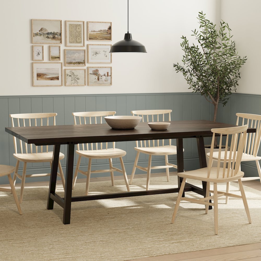 Josie 84″ Walnut Farmhouse Dining Table – Walnut