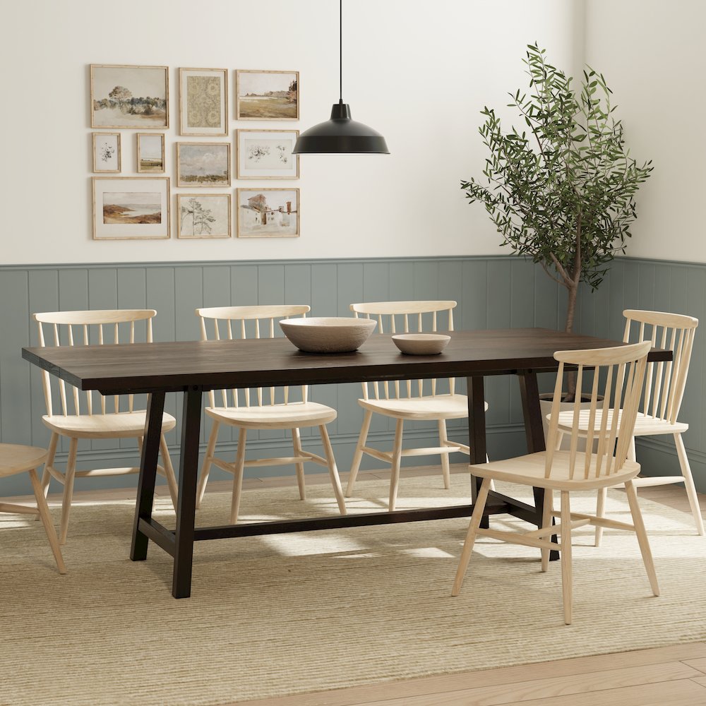 Josie 84″ Walnut Farmhouse Dining Table – Walnut