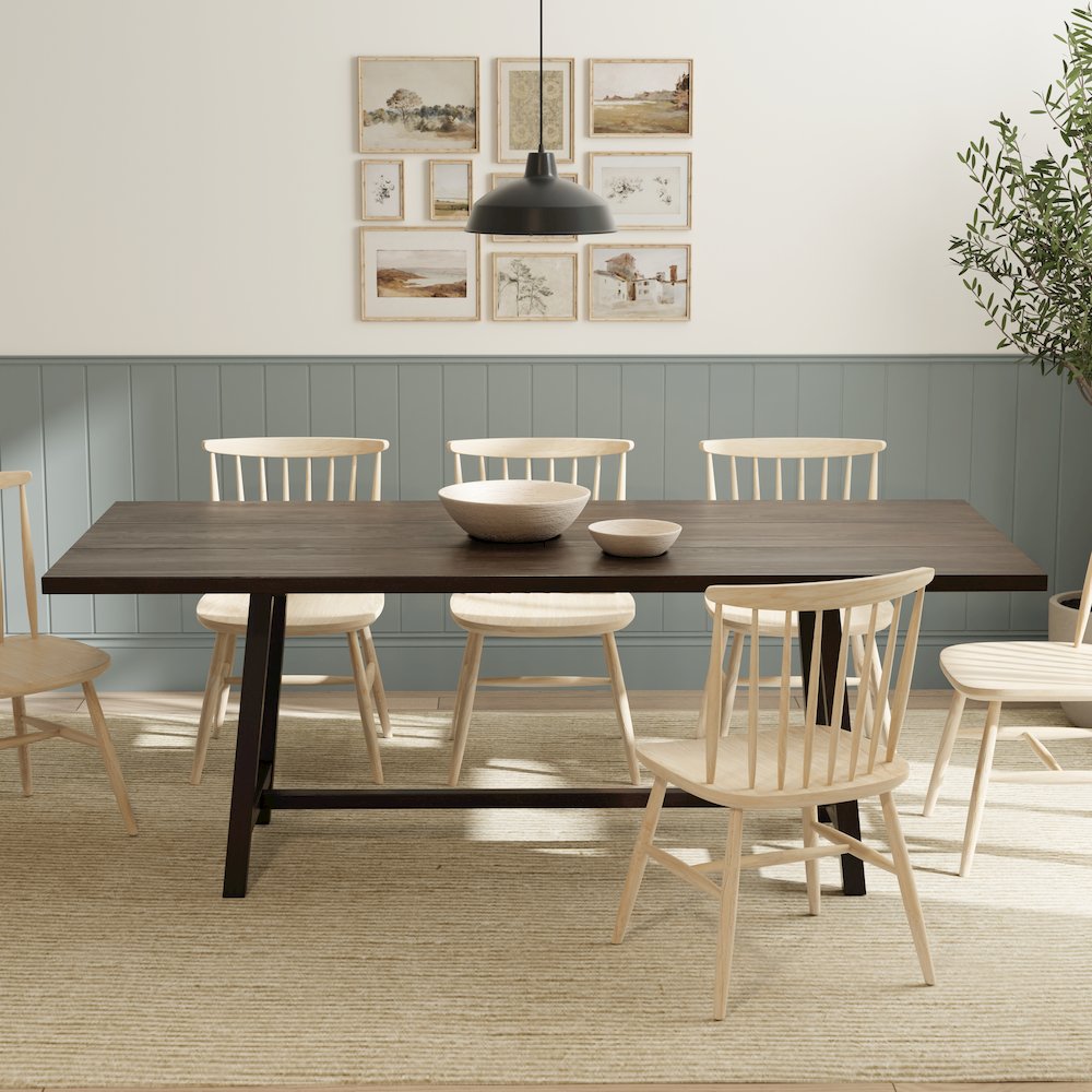 Josie 84″ Walnut Farmhouse Dining Table – Walnut