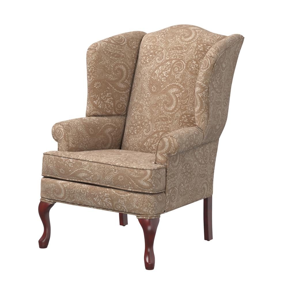 Paisley Cream Wingback Chair