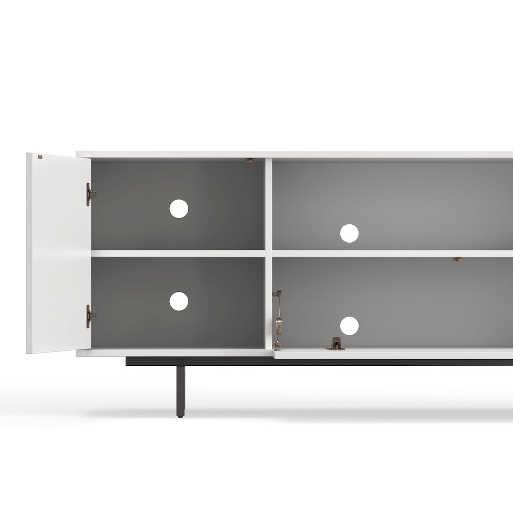 Avichi White Laminate 3 Door TV Console