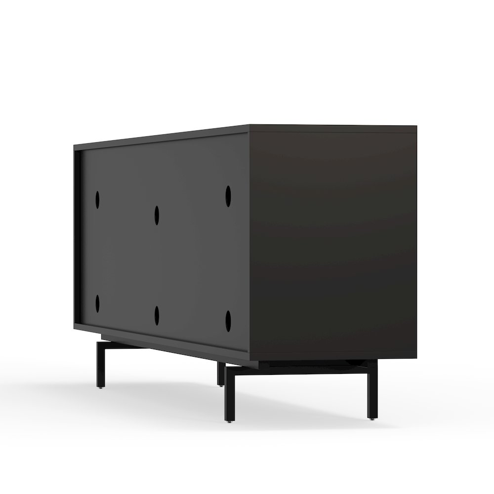 Graysen Black Laminate 4 Door TV Console
