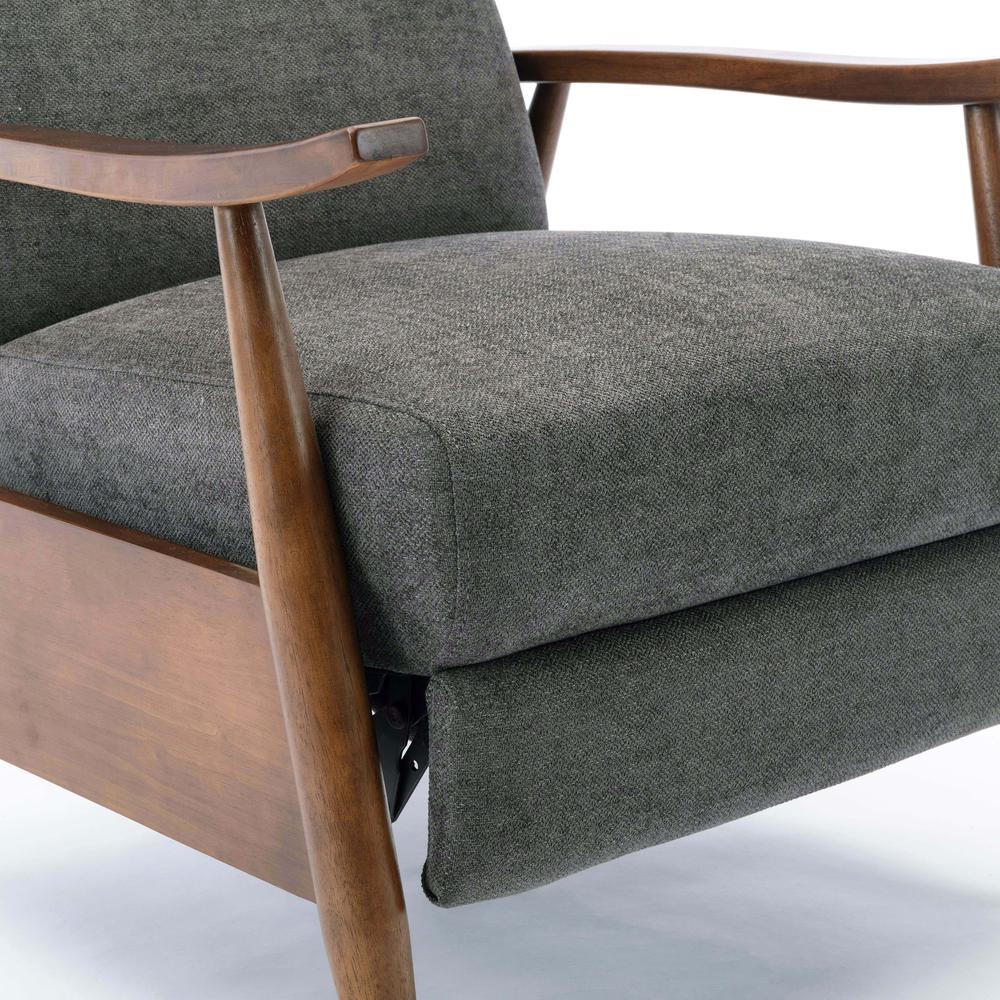 Soren Wood Arm Push Back Recliner – Charcoal