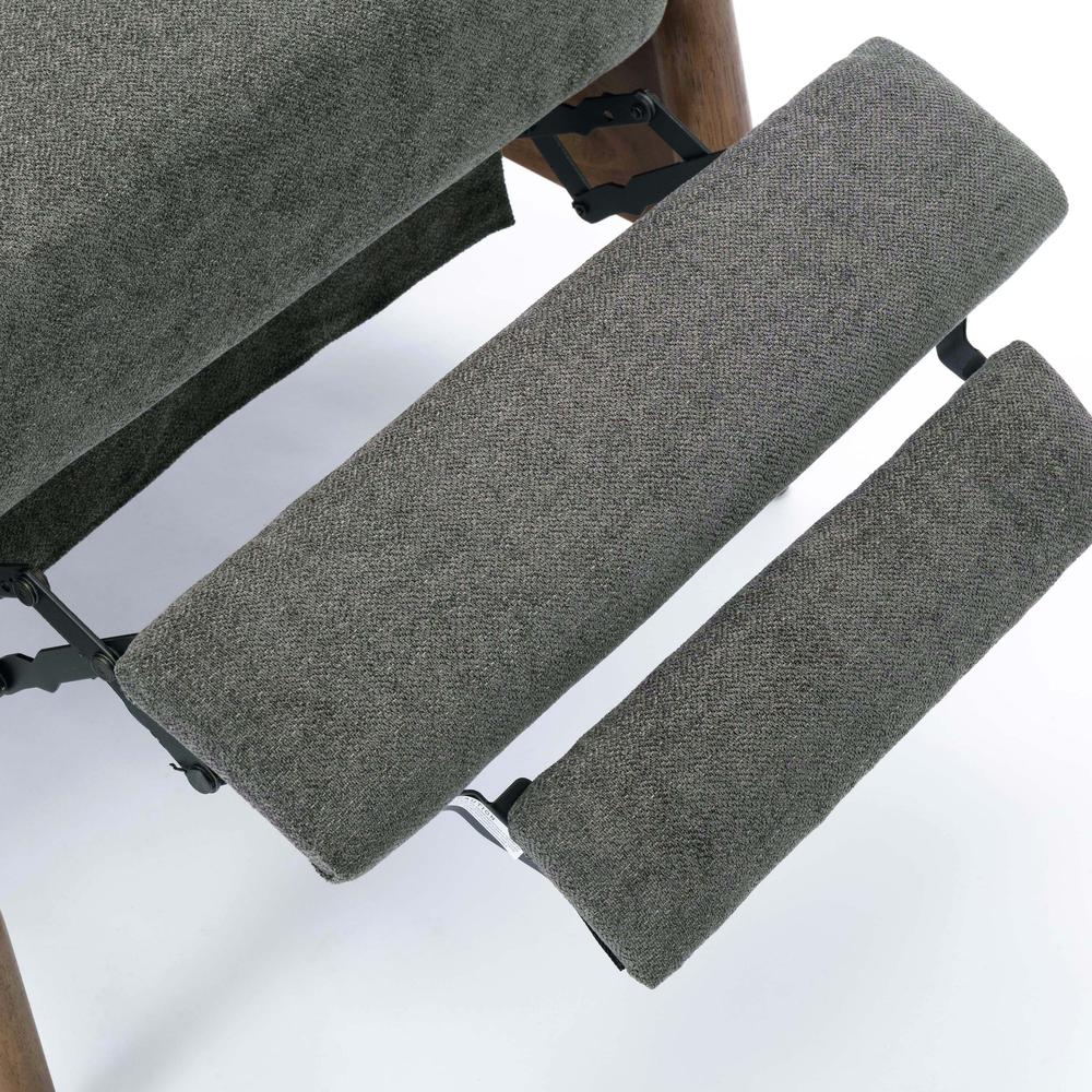 Soren Wood Arm Push Back Recliner – Charcoal