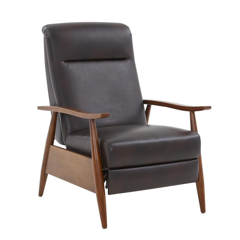 Solaris Wood Arm Push Back Recliner – Burnished Brown
