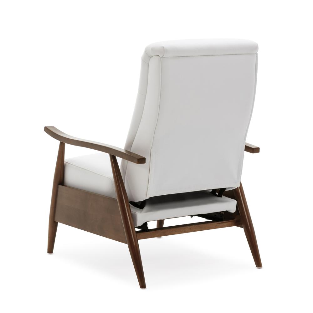 Solaris Wood Arm Push Back Recliner – Milky
