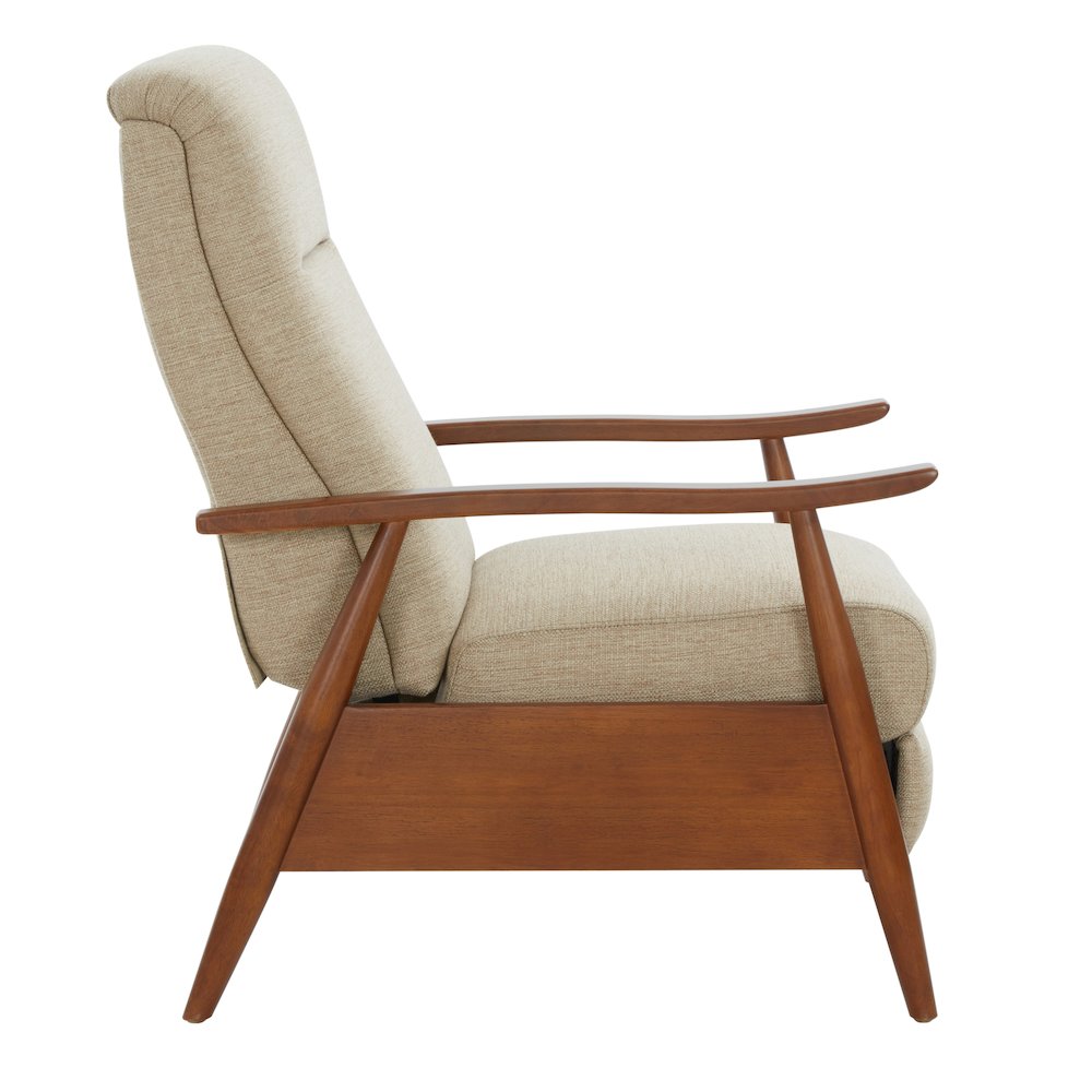 Terni Wood Arm Push Back Recliner in Performance Fabric – Rawhide