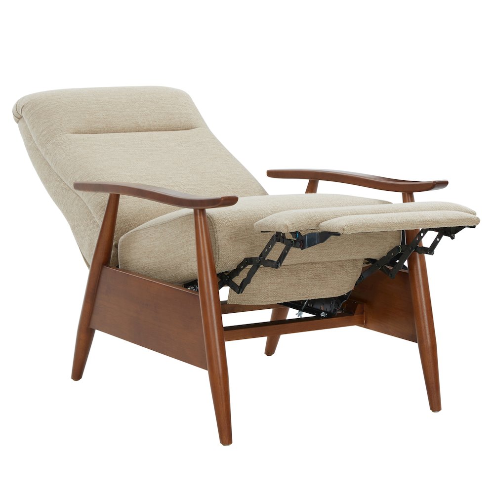 Terni Wood Arm Push Back Recliner in Performance Fabric – Rawhide
