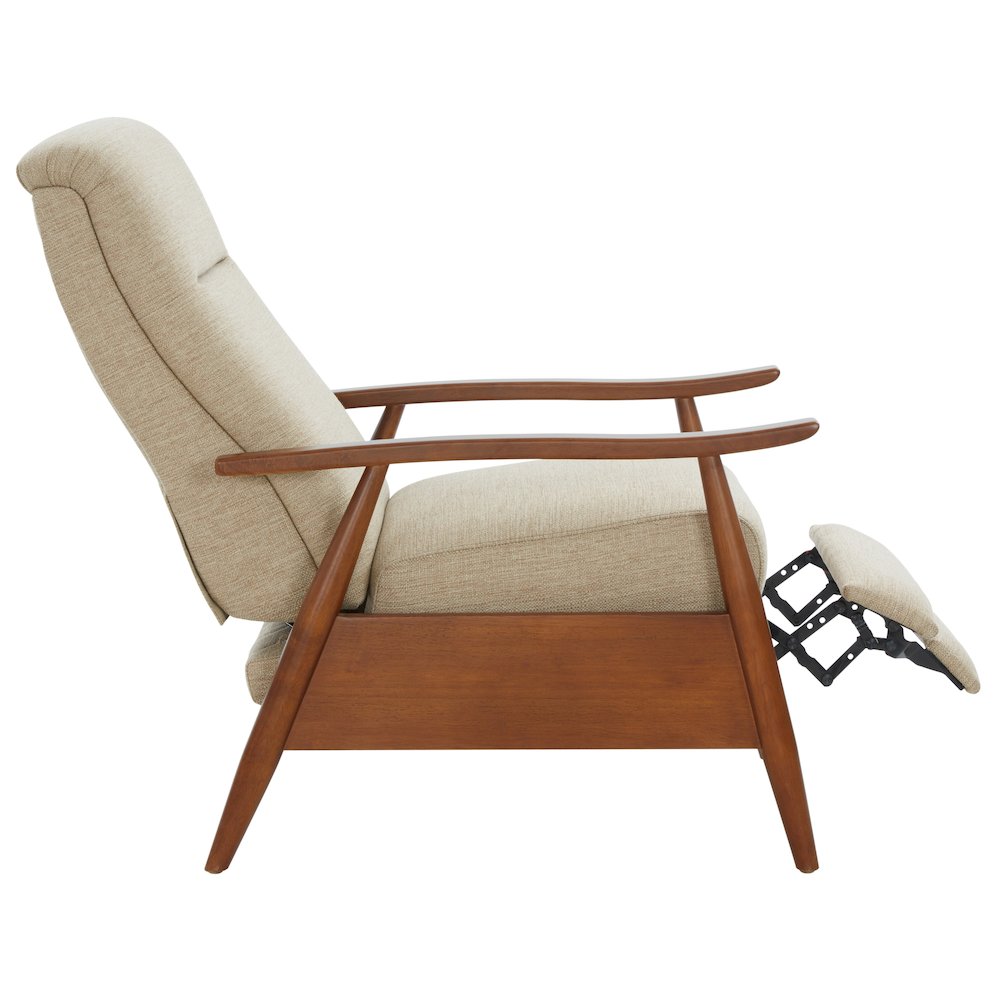 Terni Wood Arm Push Back Recliner in Performance Fabric – Rawhide