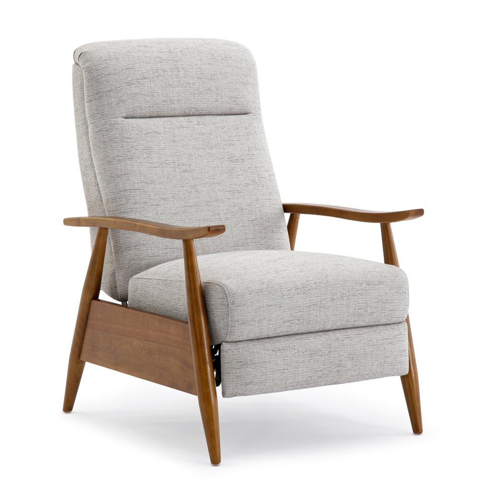 Terni Wood Arm Push Back Recliner in Performance Fabric – Sea Oat