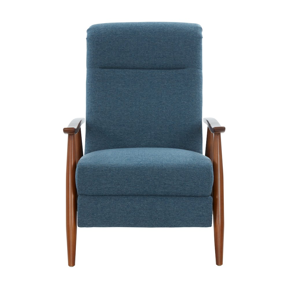Terni Wood Arm Push Back Recliner in Performance Fabric – Denim