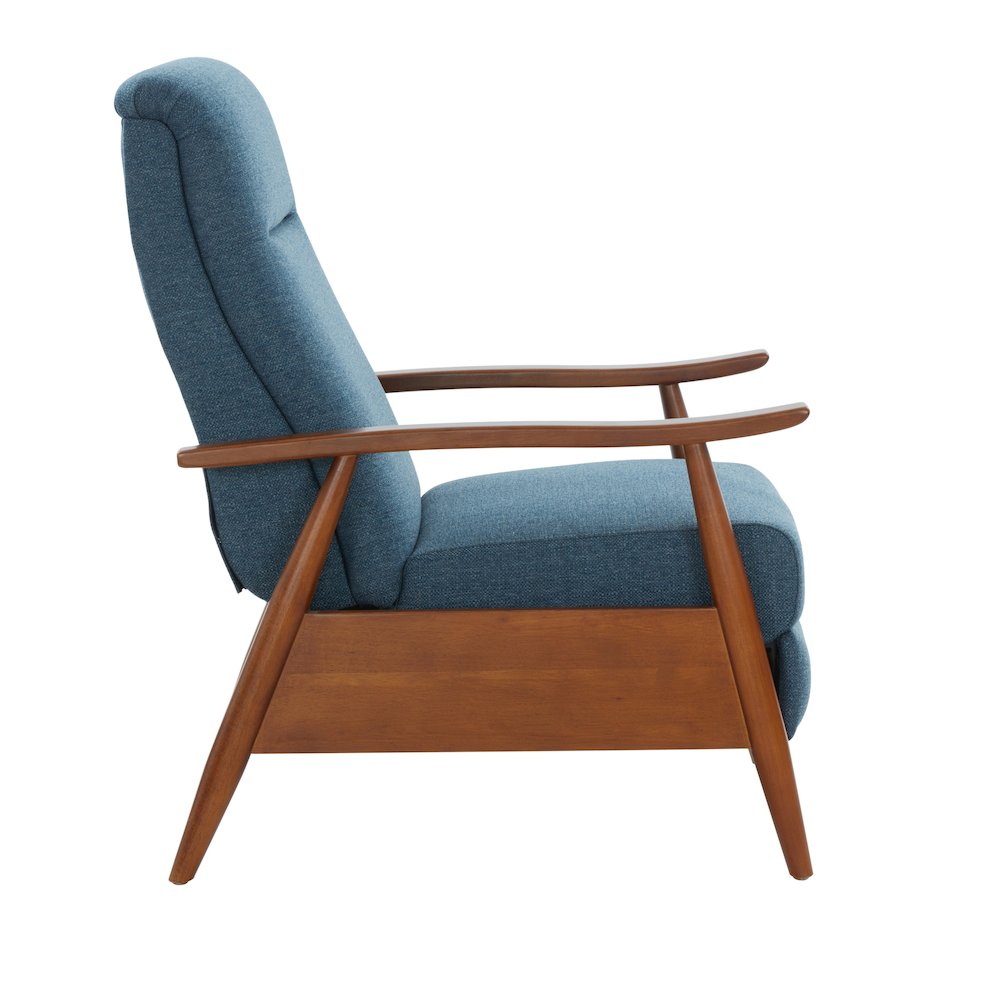 Terni Wood Arm Push Back Recliner in Performance Fabric – Denim