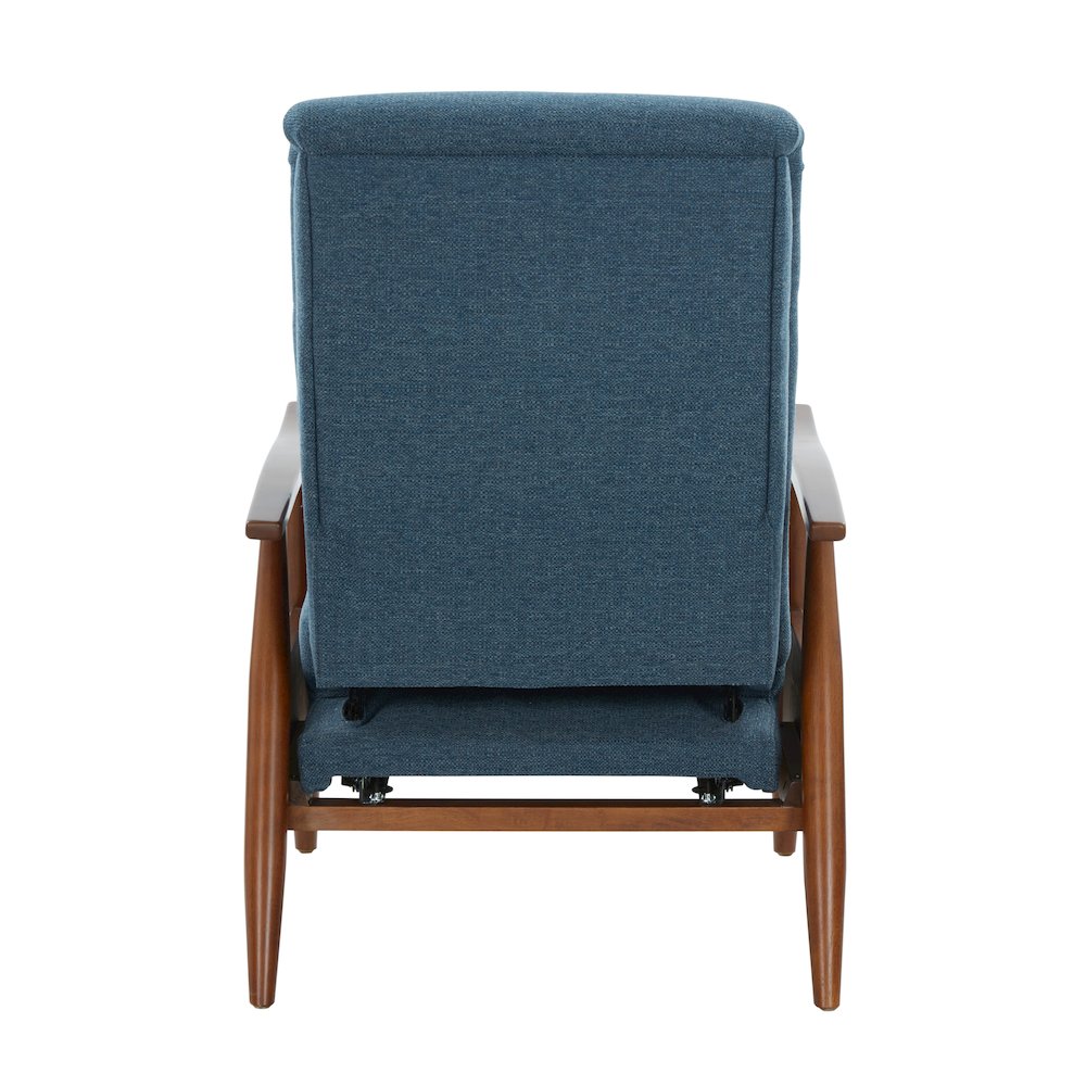 Terni Wood Arm Push Back Recliner in Performance Fabric – Denim