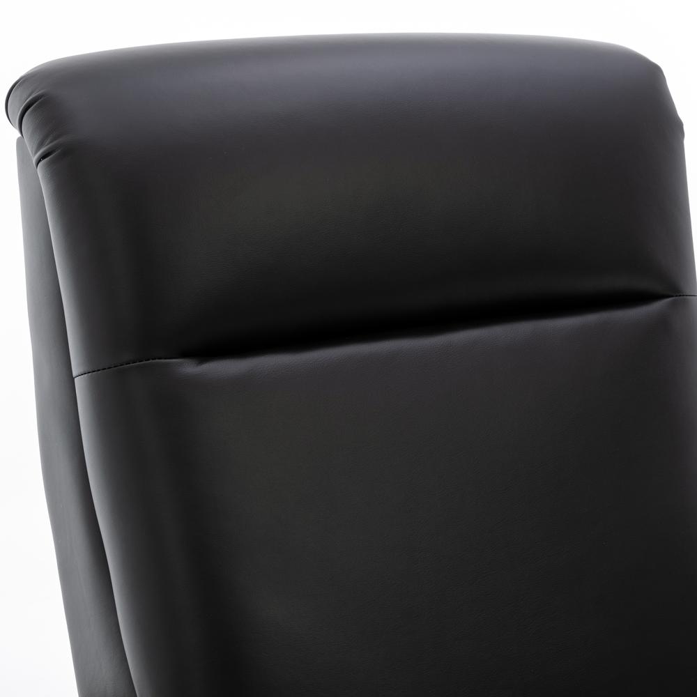Fairview Leather Wood Arm Push Back Recliner – Black