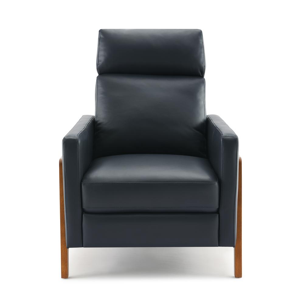 Reed Leather Push Back Recliner – Midnight Blue