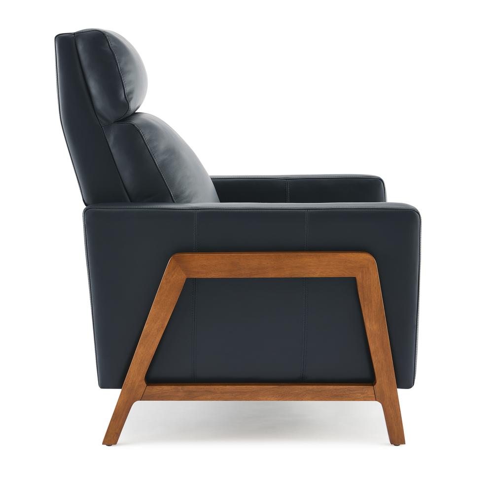 Reed Leather Push Back Recliner – Midnight Blue