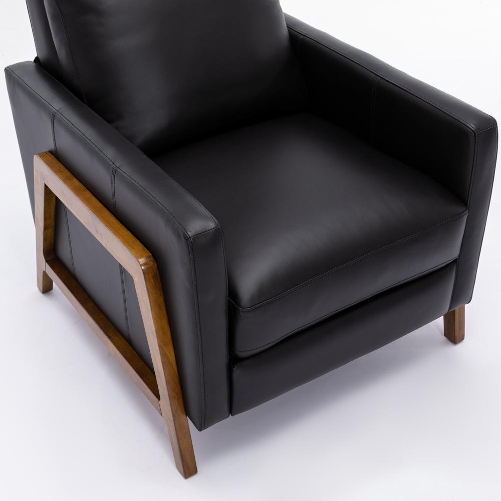 Reed Leather Push Back Recliner – Black