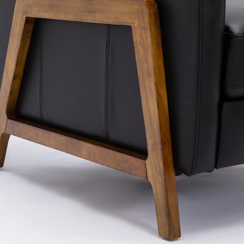 Reed Leather Push Back Recliner – Black