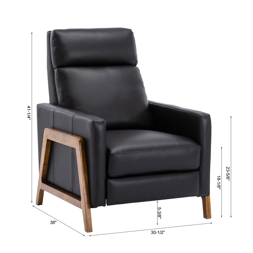 Reed Leather Push Back Recliner – Black
