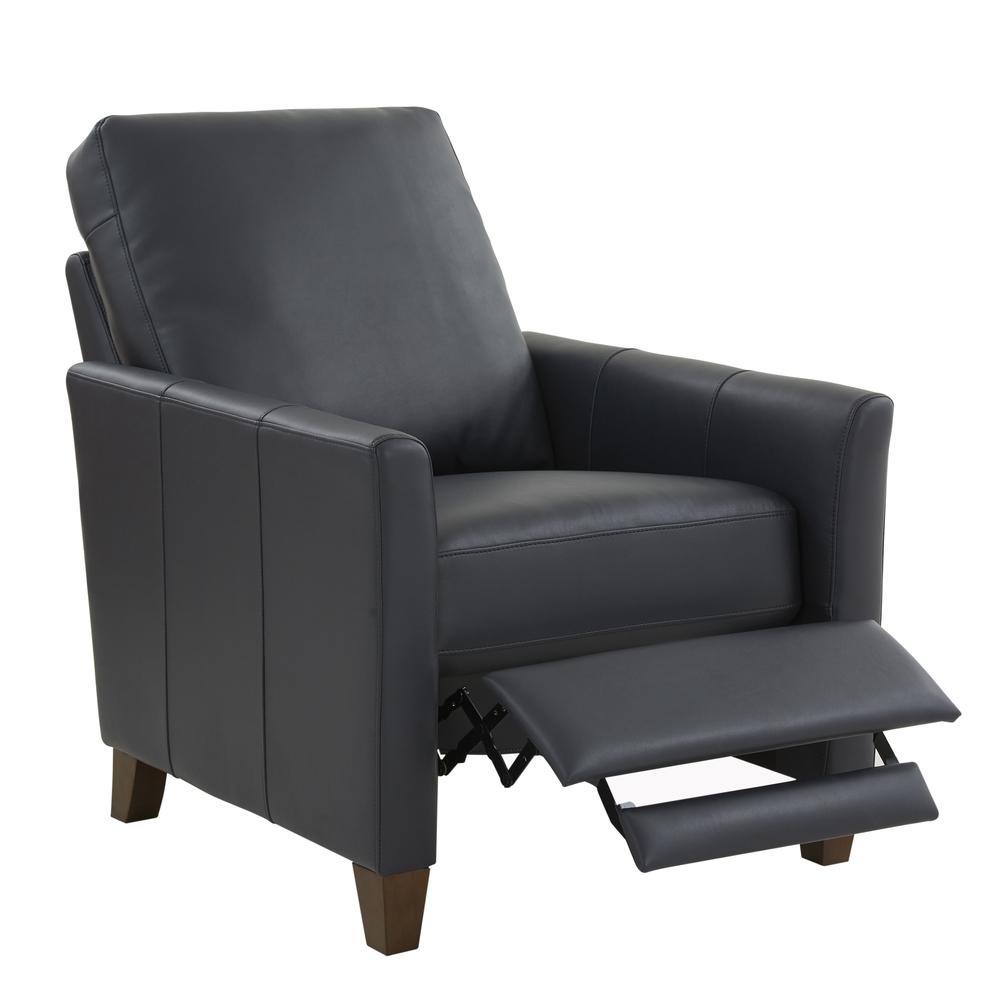 Penny Midnight Blue Faux Leather Modern Recliner