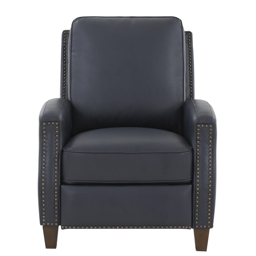 James Midnight Blue Faux Leather Push Back Recliner