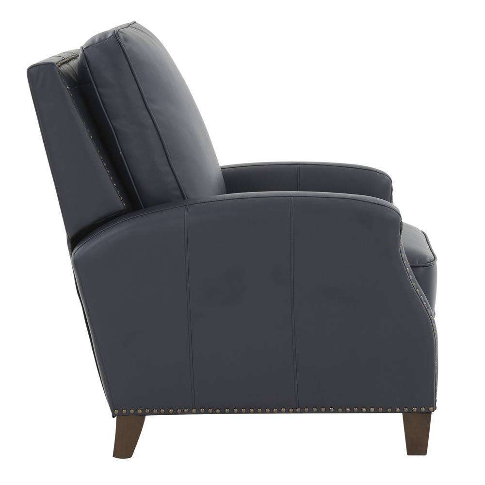 James Midnight Blue Faux Leather Push Back Recliner