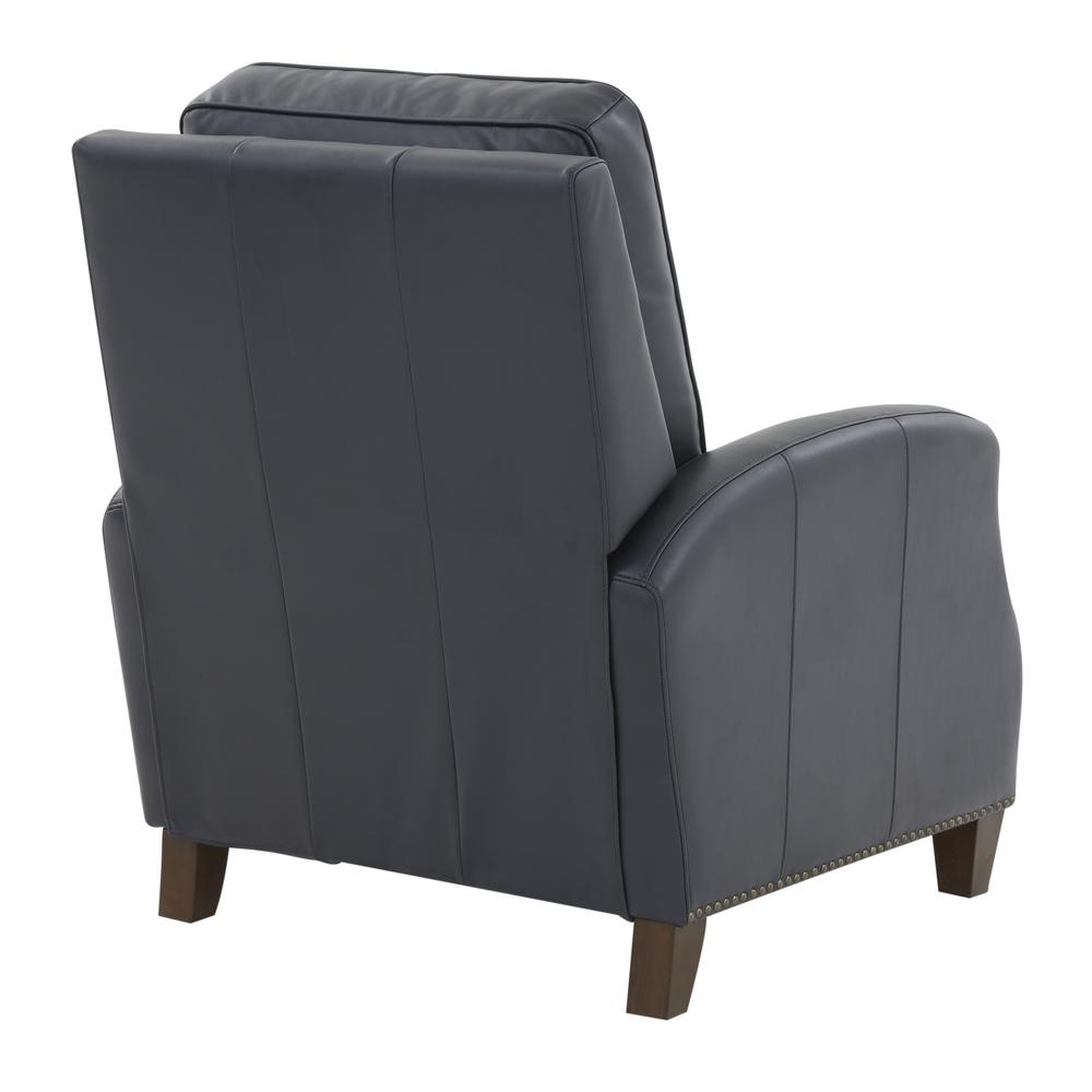 James Midnight Blue Faux Leather Push Back Recliner