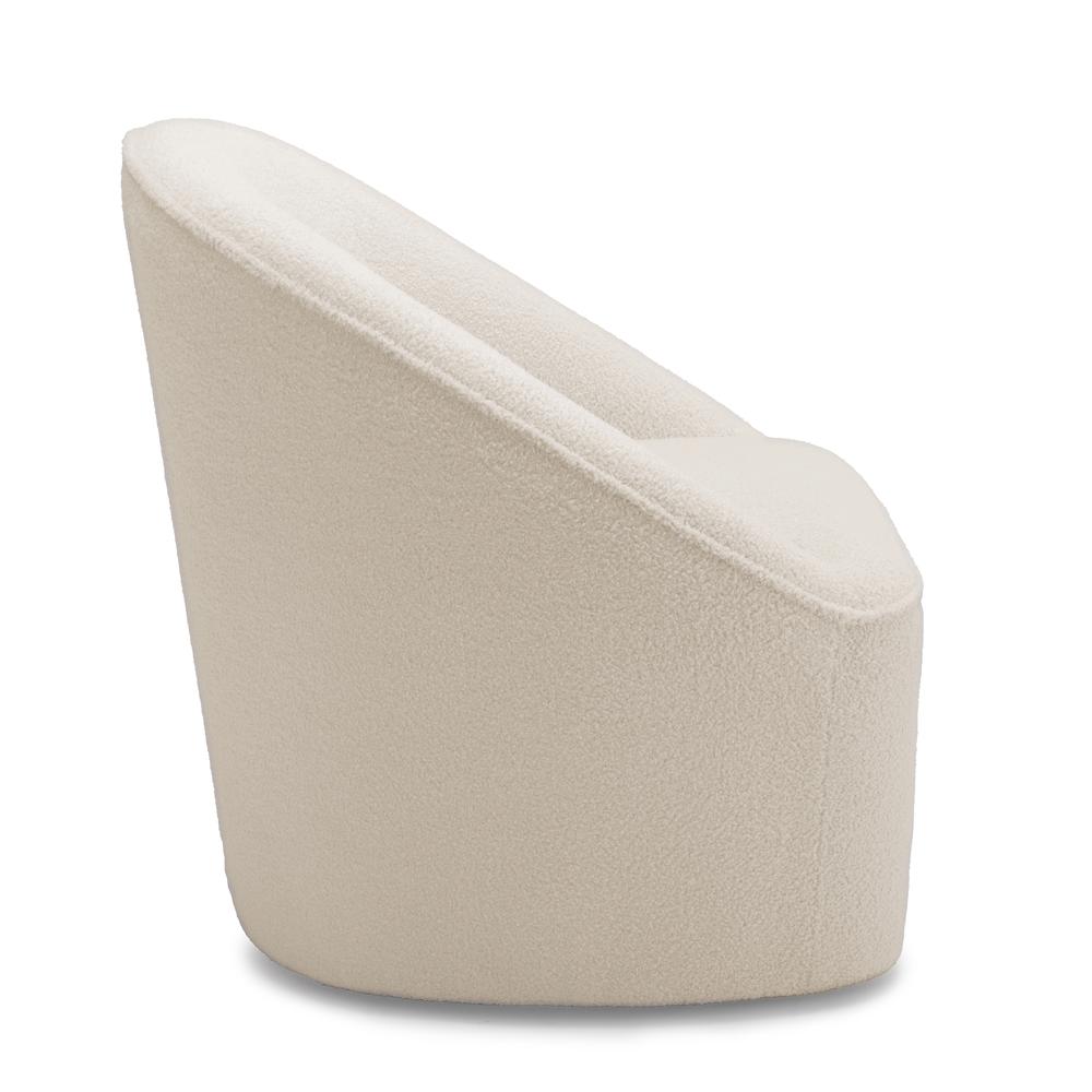 Andria Boucle Swivel Chair – Milky White
